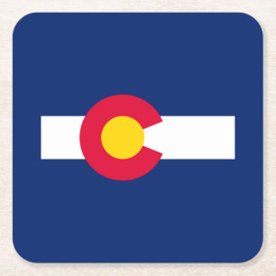 Dessous-de-verre Carré En Papier Conception du drapeau de l'État du Colorado