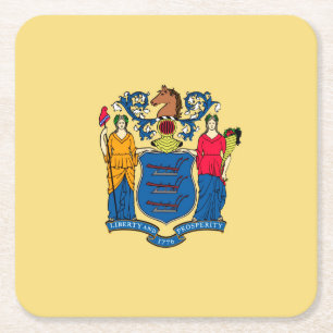 Dessous-de-verre Carré En Papier Conception du drapeau de l'État du New Jersey