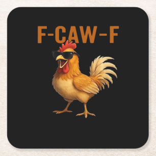 Dessous-de-verre Carré En Papier Conception esthétique classique de poulet F-Caw-F