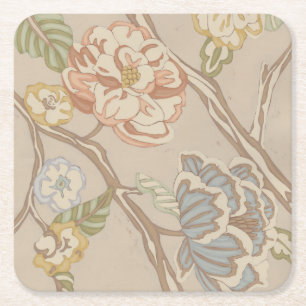 Dessous-de-verre Carré En Papier Conception florale de chintz d'organza de