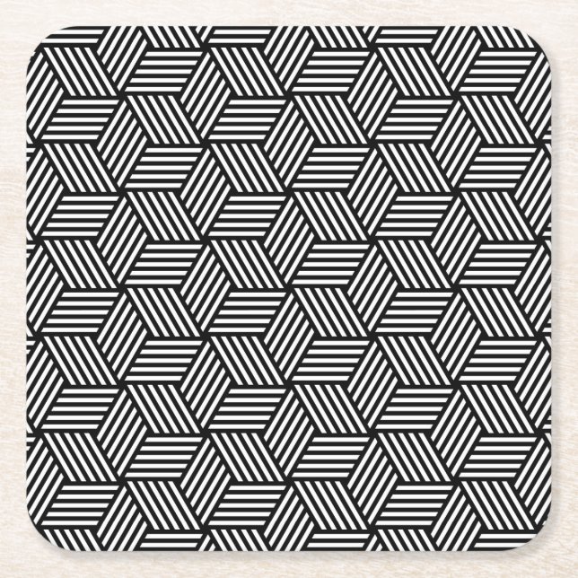 Dessous-de-verre Carré En Papier Conception géométrique d'art de motif (Devant)