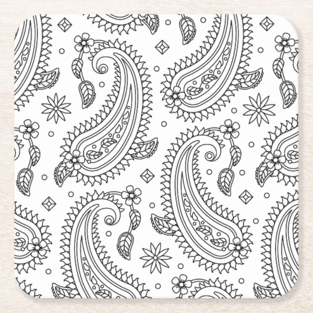 Dessous-de-verre Carré En Papier Conception inspirée de Paisley (Devant)