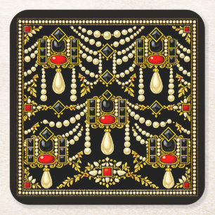 Dessous-de-verre Carré En Papier Conception inspirée des bijoux de Marie Reine d'Éc