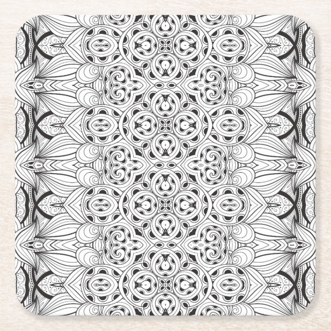 Dessous-de-verre Carré En Papier Conception tribale (Devant)