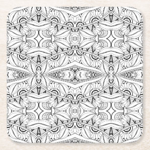 Dessous-de-verre Carré En Papier Conception tribale inspirée