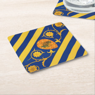 Dessous-de-verre Carré En Papier Contrada della Tartuca (Tortoise) Palio di Siena