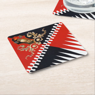 Dessous-de-verre Carré En Papier Contrada Priora della Civetta (Owl) Palio di Siena