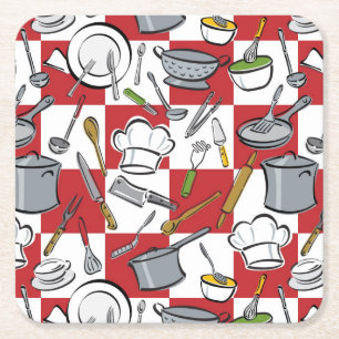 Dessous-de-verre Carré En Papier Contrôle d'outils de cuisine