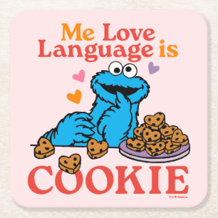 Dessous-de-verre Carré En Papier Cookie Monster   Citation de la Saint Valentin