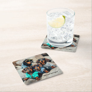 Dessous-de-verre Carré En Papier Cool Dachshund Gang Drick Coasters