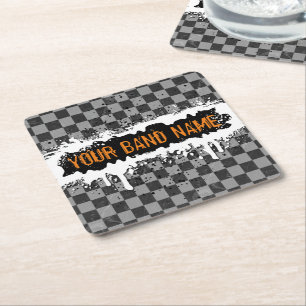 Dessous-de-verre Carré En Papier Cool Punk Custom Band Merch Rock Musique DJ Musici