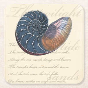 Dessous-de-verre Carré En Papier Coquillage romantique
