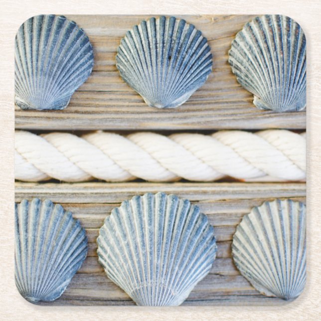 Dessous-de-verre Carré En Papier Coquillages | New York City (Devant)