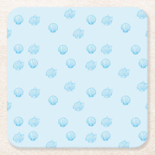 Dessous-de-verre Carré En Papier Coquilles Saint-Jacques Contour Minimalisme