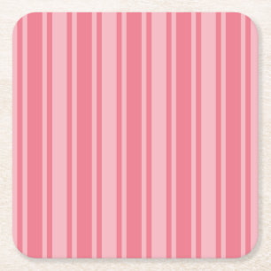 Dessous-de-verre Carré En Papier Coral rose bonbons rayures