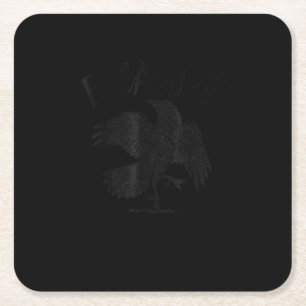 Dessous-de-verre Carré En Papier Corbeau, F-Caw-F Oiseau Drôle Esthétique Décontrac