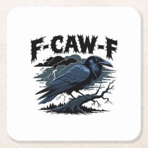 Dessous-de-verre Carré En Papier Corbeau gothique humour drôle F-Caw-F essentiel mi