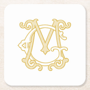 Dessous-de-verre Carré En Papier COULEURS MODIFIABLES GM Monogramme MG Dessous de v
