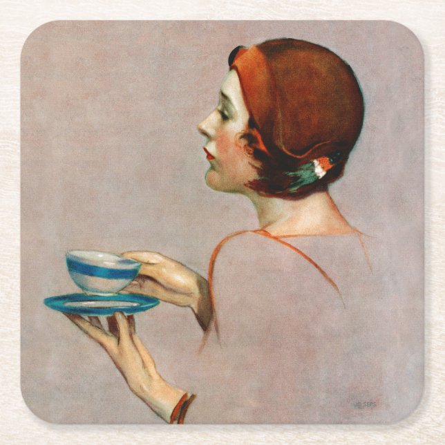 Dessous-de-verre Carré En Papier Coupe de Java (Devant)