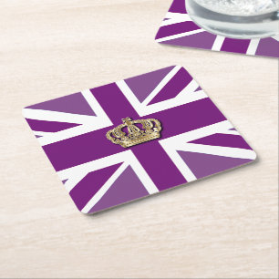 Dessous-de-verre Carré En Papier Couronne et Union Jack Patriotic Carré papier Coll