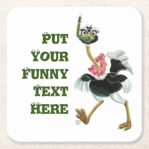 Dessous-de-verre Carré En Papier Course d'autruche dans le marais