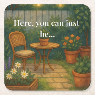 Dessous-de-verre Carré En Papier Coussin de jeté de jardin confortable – 'Ici, vous