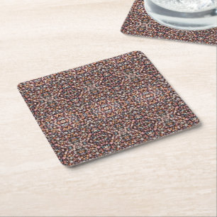 Dessous-de-verre Carré En Papier Couverture de perles en bois pastel