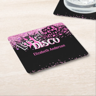 Dessous-de-verre Carré En Papier Cowgirl Disco Enterrement de Vie de Jeune Fille Le