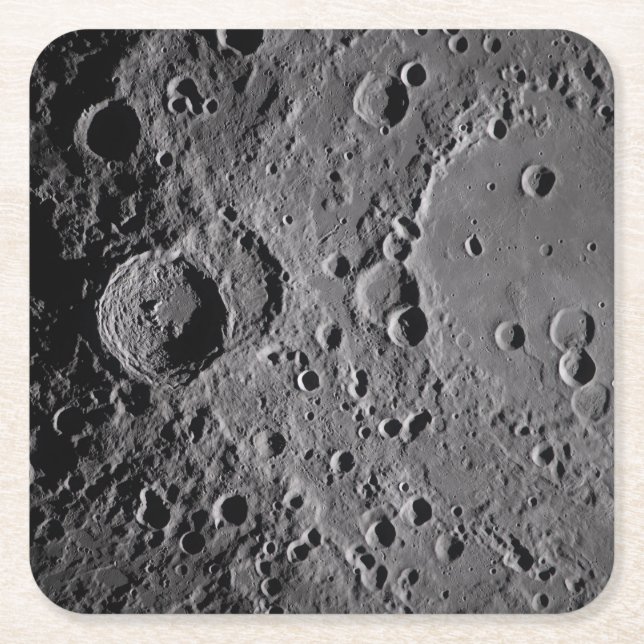 Dessous-de-verre Carré En Papier Cratères lunaires Artemis II (Devant)