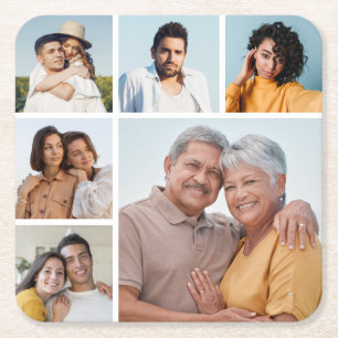 Dessous-de-verre Carré En Papier Créez votre propre collection de 6 photos couleur 