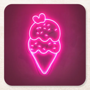Dessous-de-verre Carré En Papier Crème glacée Art fraise Crème glacée Clip Art Pain