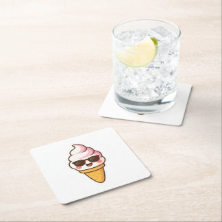 Dessous-de-verre Carré En Papier Crème glacée cool Kawaii