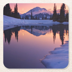 Dessous-de-verre Carré En Papier Crépuscule, Tarn et croissant de lune