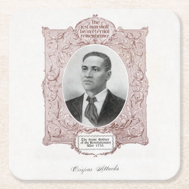 Dessous-de-verre Carré En Papier Crispus Attucks : Martyr de la révolution américai (Devant)