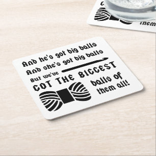 Dessous-de-verre Carré En Papier Crochet ・ Grosses boules d'artisanat de fils