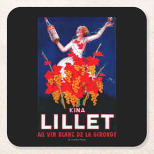 Dessous-de-verre Carré En Papier Cru PosterEurope de Lillet de kinas