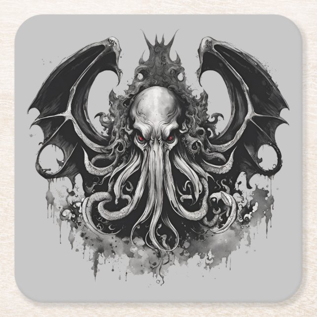 Dessous-de-verre Carré En Papier Cthulhu (Devant)