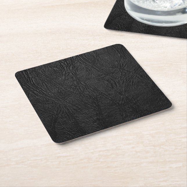 Dessous-de-verre Carré En Papier Cuir noir de Digitals (Incliné)