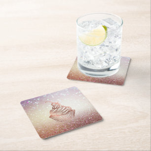 Dessous-de-verre Carré En Papier Cupcake Home Bakery Rustic Vintage