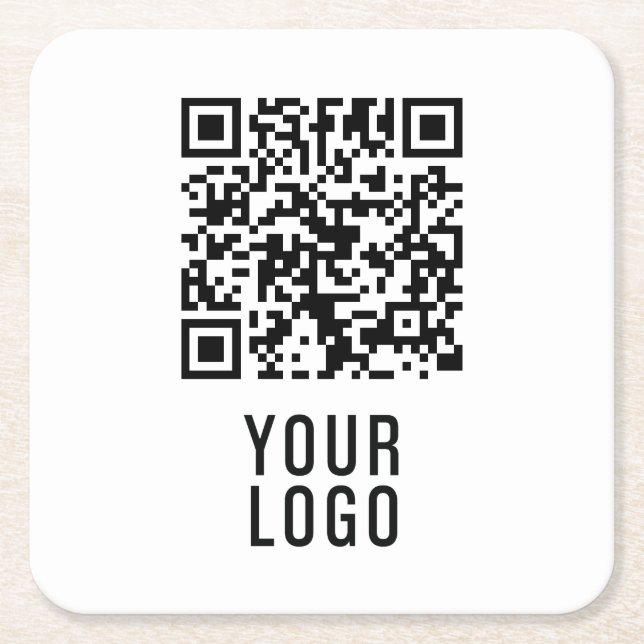 Dessous-de-verre Carré En Papier Custom Logo QR Code Coasters (Devant)