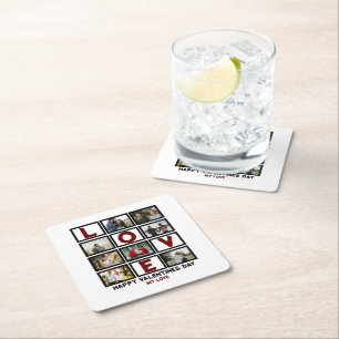 Dessous-de-verre Carré En Papier Custom Love Happy Valentines Day 8 Collage photo