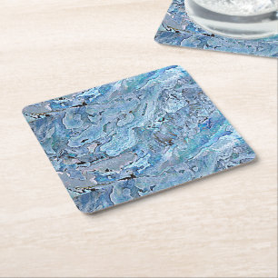 Dessous-de-verre Carré En Papier Cute Chic Purple Bleu Faux Sea Shell Motif