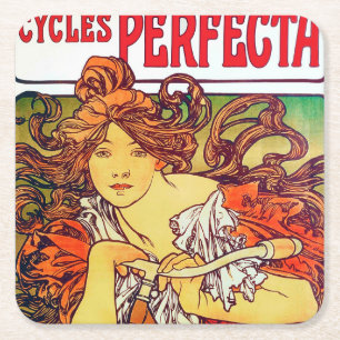 Dessous-de-verre Carré En Papier Cycles Perfecta, Mucha