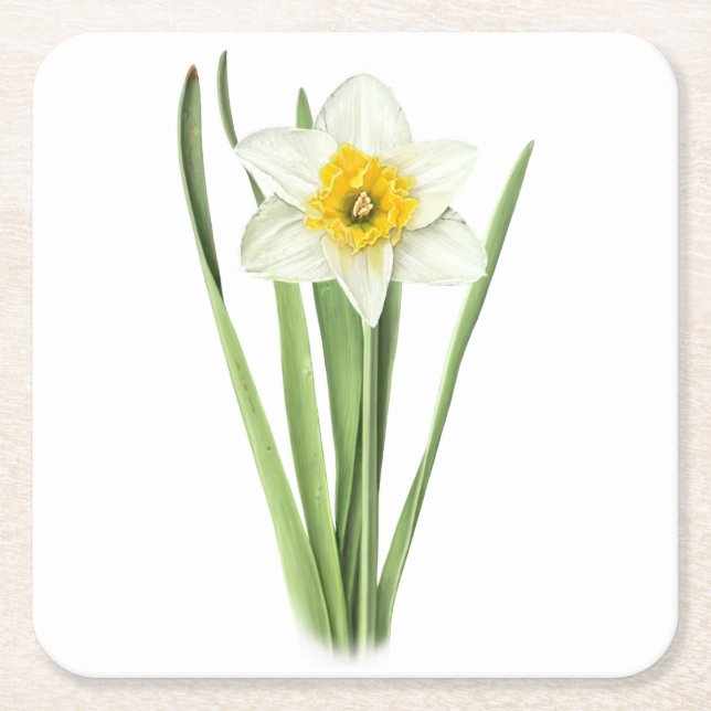 Dessous-de-verre Carré En Papier Daffodique (Devant)