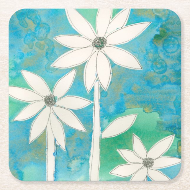 Dessous-de-verre Carré En Papier Dainty Daisies II (Devant)