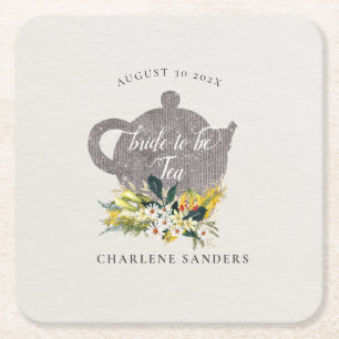 Dessous-de-verre Carré En Papier Daisées d'été Floral Floral Bridal Tea