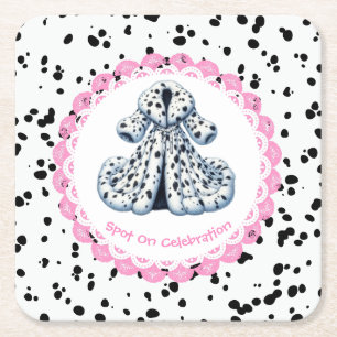 Dessous-de-verre Carré En Papier Dalmatie Imprimer Anniversaire   Black and White p