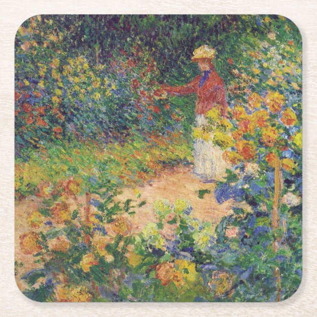 Dessous-de-verre Carré En Papier Dans le jardin, Monet (Devant)