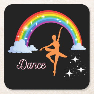 Dessous-de-verre Carré En Papier Danse de ballerine
