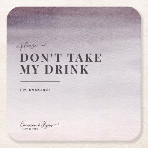 Dessous-de-verre Carré En Papier Danse Mariage simple et élégante en Plum Ombre